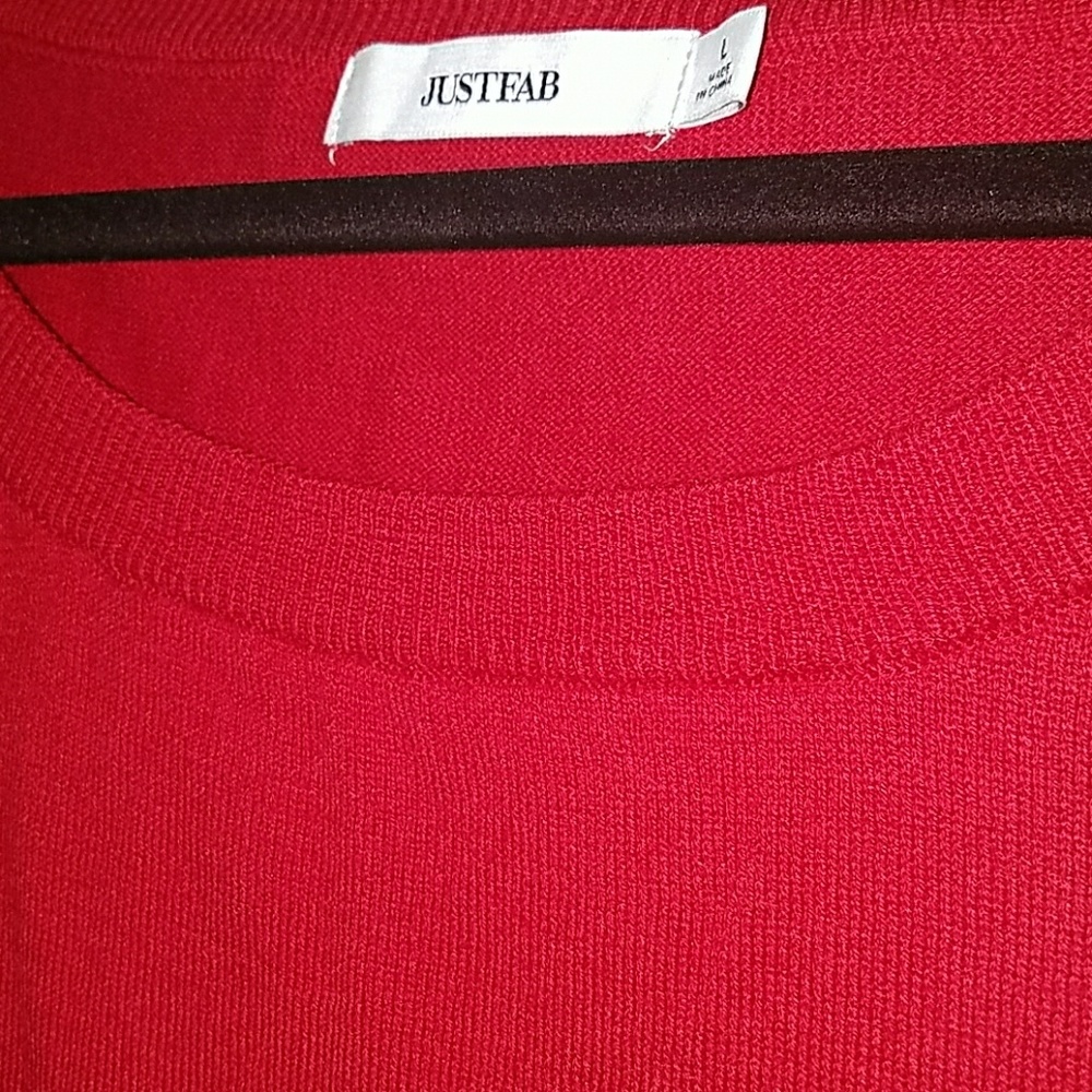 Oversized red boatneck sweater - Picture 4 of 4